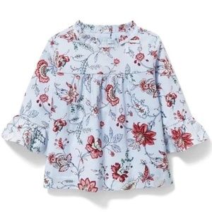 JANIE and JACK Light Blue Shirt with Flowers